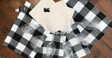 black checkered placemats